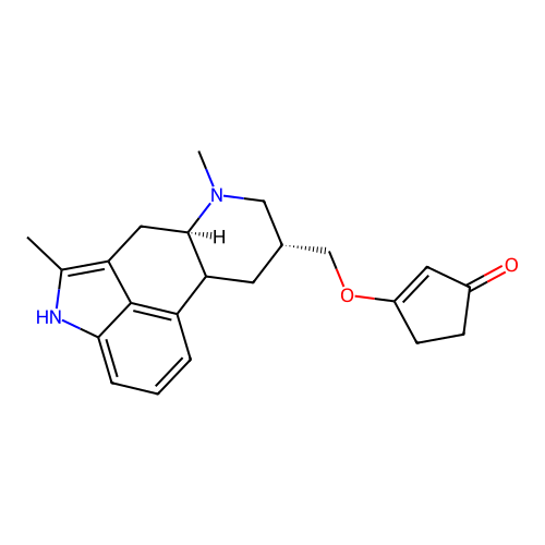 2-Cyclopenten-1-one, 3-(((8-beta)-2,6-dimethylergolin-8-yl)methoxy)- structure