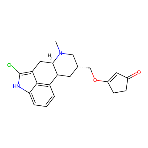 2-Cyclopenten-1-one, 3-(((8-beta)-2-chloro-6-methylergolin-8-yl)methoxy)- structure