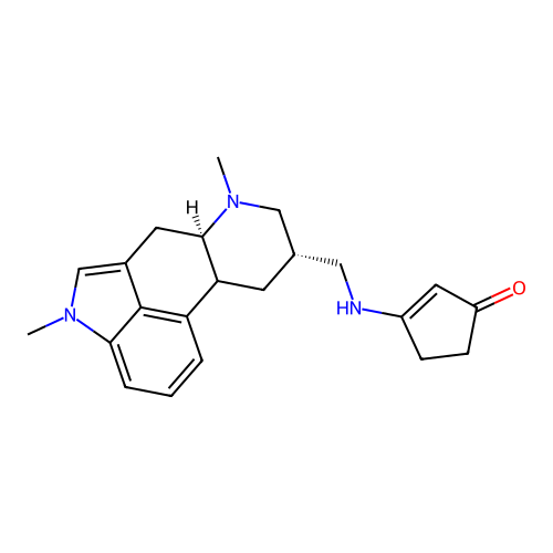 2-Cyclopenten-1-one, 3-((((8-beta)-1,6-dimethylergolin-8-yl)methyl)amino)- structure