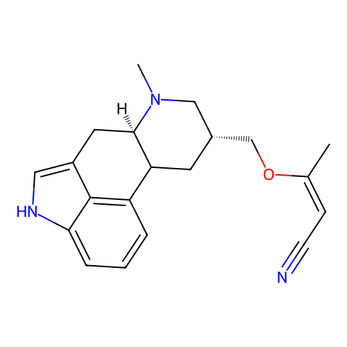 2-Butenenitrile, 3-(((8-beta)-6-methylergolin-8-yl)methoxy)- structure