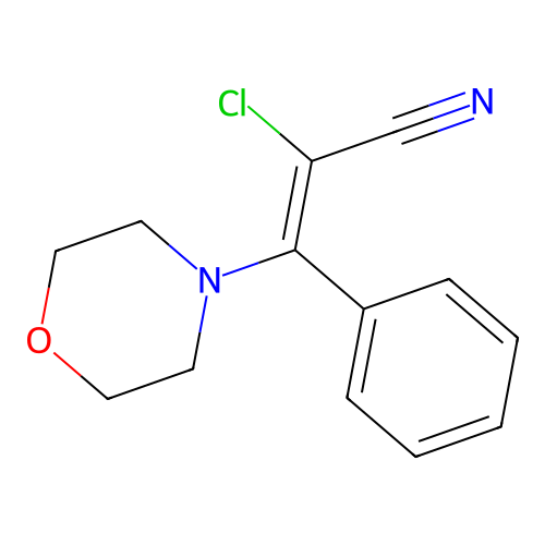2-Chloro-3-morpholin-4-yl-3-phenylprop-2-enenitrile structure