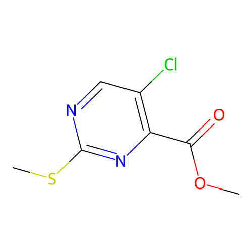 Methyl 5-chloro-2-(methylthio)pyrimidine-4-carboxylate structure