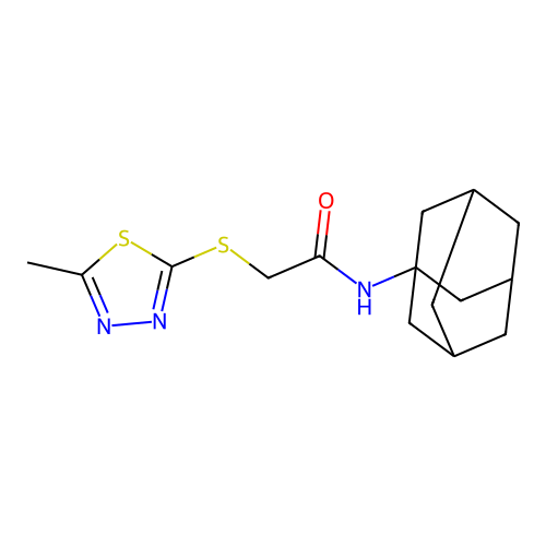 N-1-adamantyl-2-[(5-methyl-1,3,4-thiadiazol-2-yl)thio]acetamide structure