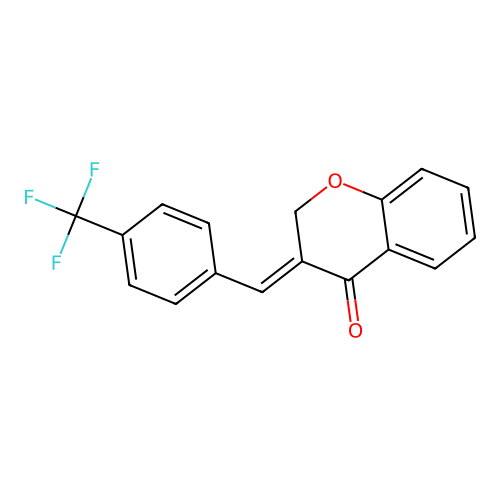 3-{(E)-[4-(trifluoromethyl)phenyl]methylidene}-2,3-dihydro-4H-chromen-4-one structure