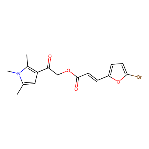 2-Oxo-2-(1,2,5-trimethyl-1H-pyrrol-3-yl)ethyl 3-(5-bromo-2-furanyl)-2-propenoate structure
