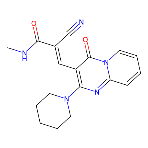 (E)-2-cyano-N-methyl-3-(4-oxo-2-piperidin-1-ylpyrido[1,2-a]pyrimidin-3-yl)prop-2-enamide structure