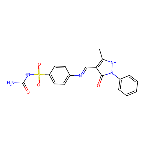[4-({[(4E)-3-METHYL-5-OXO-1-PHENYL-4,5-DIHYDRO-1H-PYRAZOL-4-YLIDENE]METHYL}AMINO)BENZENESULFONYL]UREA structure