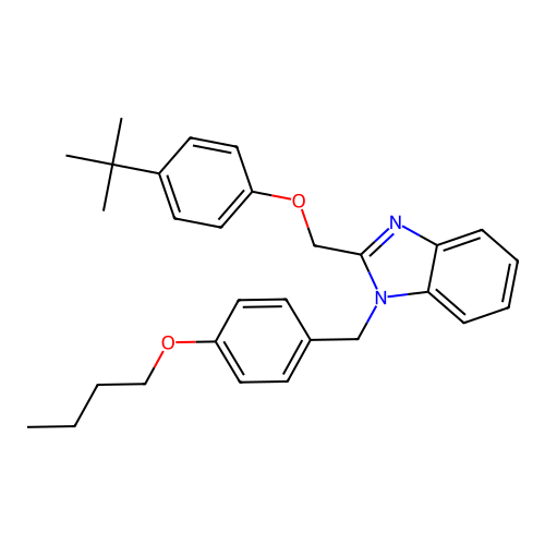 1-(4-butoxybenzyl)-2-((4-(tert-butyl)phenoxy)methyl)-1H-benzo[d]imidazole structure
