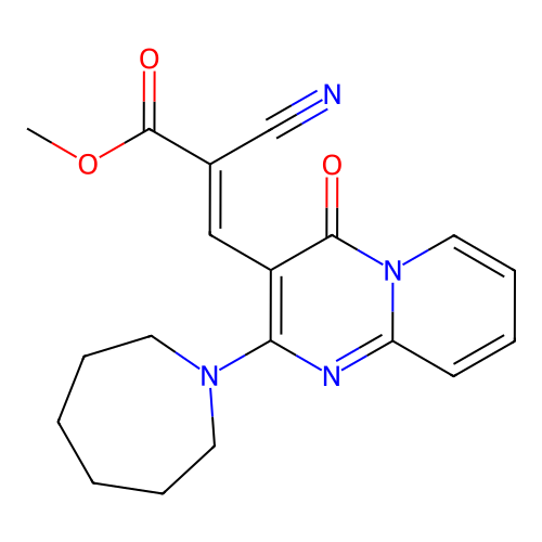 (E)-methyl 3-(2-(azepan-1-yl)-4-oxo-4H-pyrido[1,2-a]pyrimidin-3-yl)-2-cyanoacrylate structure
