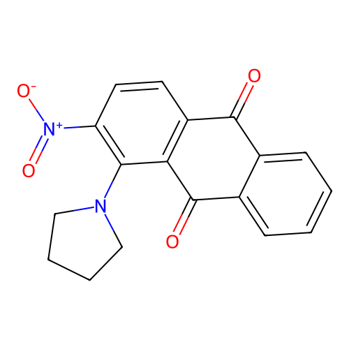 2-Nitro-1-(pyrrolidin-1-yl)anthracene-9,10-dione structure