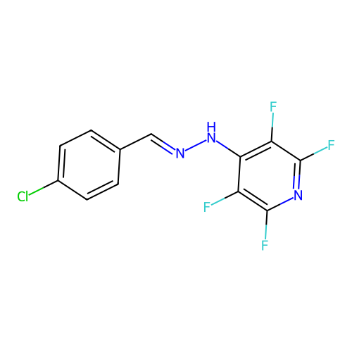 4-[(2E)-2-(4-chlorobenzylidene)hydrazinyl]-2,3,5,6-tetrafluoropyridine structure