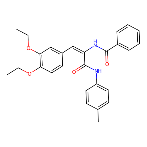 N-[2-(3,4-diethoxyphenyl)-1-[(4-methylphenyl)carbamoyl]ethenyl]benzamide structure
