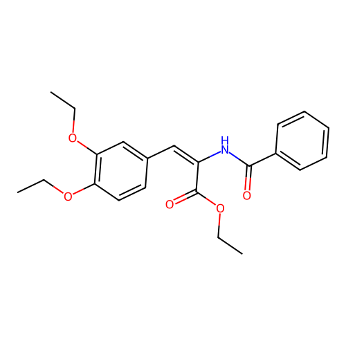 ethyl (2E)-3-(3,4-diethoxyphenyl)-2-[(phenylcarbonyl)amino]prop-2-enoate structure