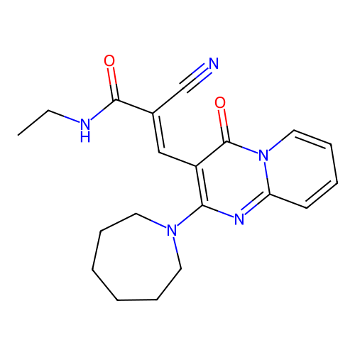 (E)-3-(2-(azepan-1-yl)-4-oxo-4H-pyrido[1,2-a]pyrimidin-3-yl)-2-cyano-N-ethylacrylamide structure