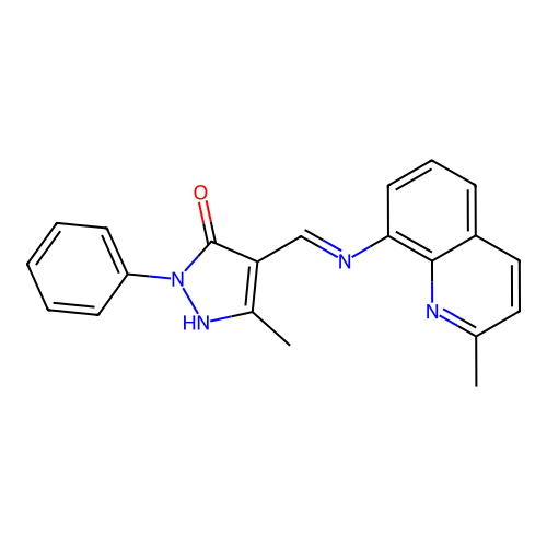 (4E)-5-methyl-4-[[(2-methylquinolin-8-yl)amino]methylidene]-2-phenylpyrazol-3-one structure