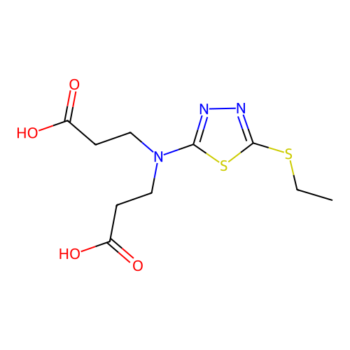 3,3'-((5-(Ethylthio)-1,3,4-thiadiazol-2-yl)azanediyl)dipropanoic acid structure
