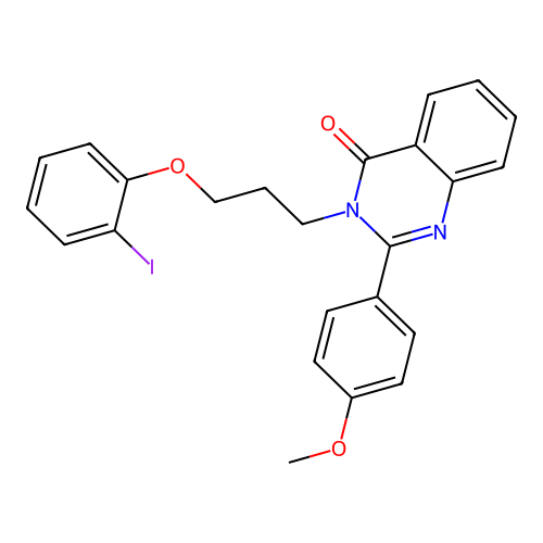 3-(3-(2-iodophenoxy)propyl)-2-(4-methoxyphenyl)quinazolin-4(3H)-one structure