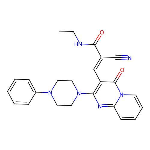 (E)-2-cyano-N-ethyl-3-[4-oxo-2-(4-phenylpiperazin-1-yl)pyrido[1,2-a]pyrimidin-3-yl]prop-2-enamide structure