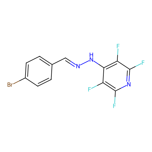 Hydrazine, N-(4-bromobenzylidene)-N'-(2,3,5,6-tetrafluoropyridin-4-yl)- structure