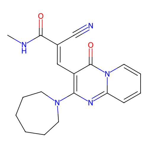 (E)-3-(2-(azepan-1-yl)-4-oxo-4H-pyrido[1,2-a]pyrimidin-3-yl)-2-cyano-N-methylacrylamide structure