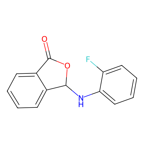 3-[(2-fluorophenyl)amino]-2-benzofuran-1(3H)-one structure