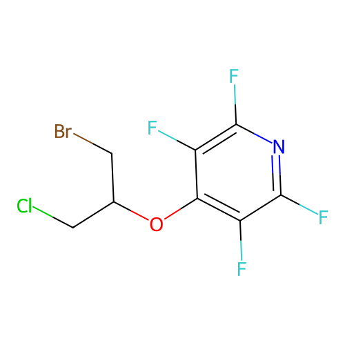 4-((1-Bromo-3-chloropropan-2-yl)oxy)-2,3,5,6-tetrafluoropyridine structure