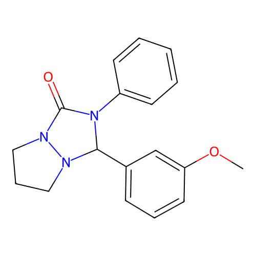 3-(3-methoxyphenyl)-2-phenyltetrahydro-1H,5H-pyrazolo[1,2-a][1,2,4]triazol-1-one structure