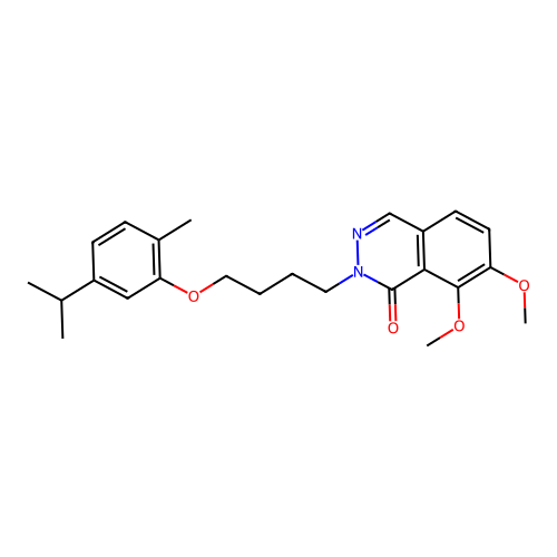 7,8-dimethoxy-2-{4-[2-methyl-5-(propan-2-yl)phenoxy]butyl}phthalazin-1(2H)-one structure