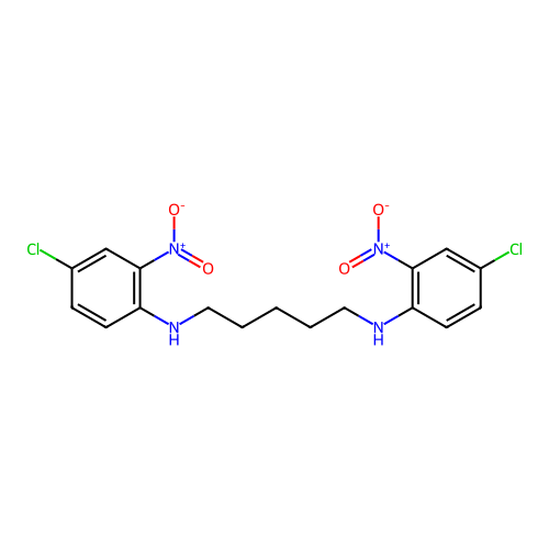N,N'-bis(4-chloro-2-nitrophenyl)pentane-1,5-diamine structure