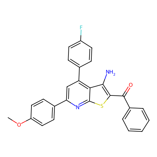 [3-amino-4-(4-fluorophenyl)-6-(4-methoxyphenyl)thieno[2,3-b]pyridin-2-yl]-phenylmethanone structure