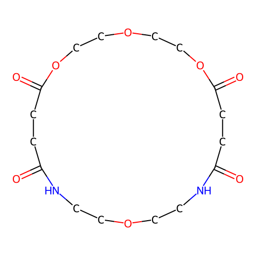 1,4,7,15-Tetraoxa-12,18-diazacyclodocosane-8,11,19,22-tetrone structure
