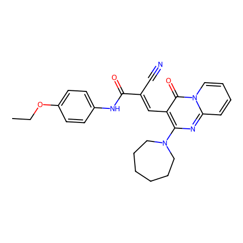 (2E)-3-[2-(azepan-1-yl)-4-oxo-4H-pyrido[1,2-a]pyrimidin-3-yl]-2-cyano-N-(4-ethoxyphenyl)prop-2-enamide structure