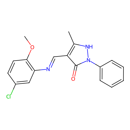 4-[(5-chloro-2-methoxyanilino)methylidene]-5-methyl-2-phenylpyrazol-3-one structure