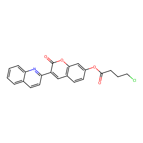 (2-Oxo-3-quinolin-2-ylchromen-7-yl) 4-chlorobutanoate structure