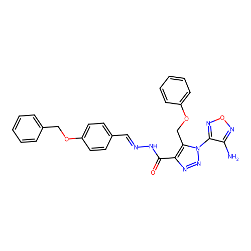 (E)-1-(4-amino-1,2,5-oxadiazol-3-yl)-N'-(4-(benzyloxy)benzylidene)-5-(phenoxymethyl)-1H-1,2,3-triazole-4-carbohydrazide structure