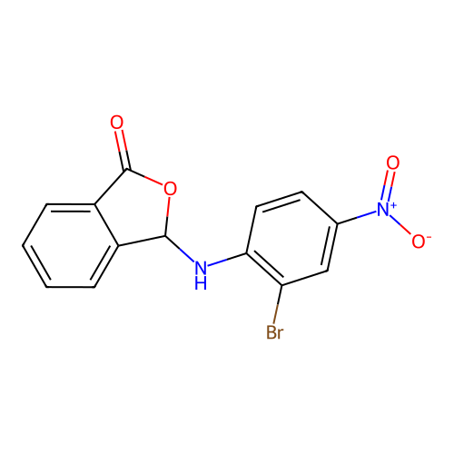 3-[(2-bromo-4-nitrophenyl)amino]-2-benzofuran-1(3H)-one structure