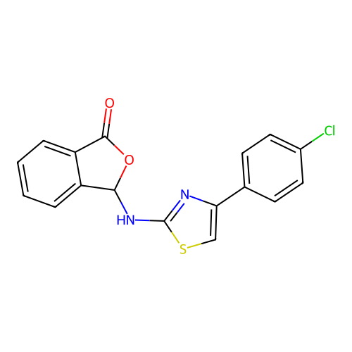 3-{[4-(4-chlorophenyl)-1,3-thiazol-2-yl]amino}-2-benzofuran-1(3H)-one structure