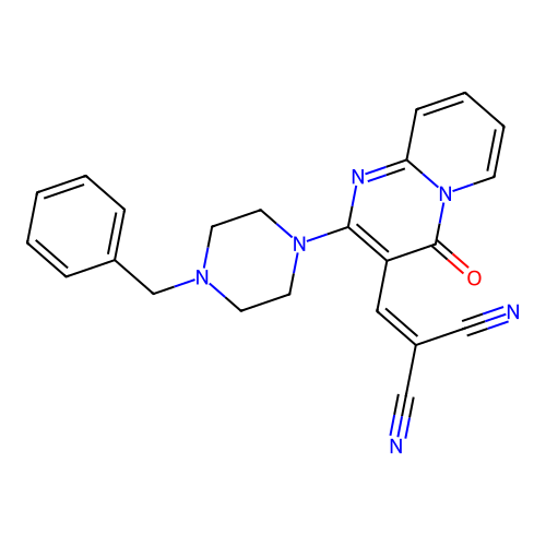 {[2-(4-benzylpiperazin-1-yl)-4-oxo-4H-pyrido[1,2-a]pyrimidin-3-yl]methylidene}propanedinitrile structure