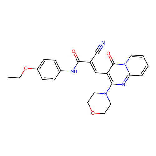 (2E)-2-cyano-N-(4-ethoxyphenyl)-3-[2-(morpholin-4-yl)-4-oxo-4H-pyrido[1,2-a]pyrimidin-3-yl]prop-2-enamide structure