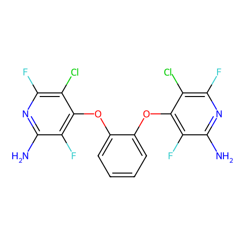 4,4'-(1,2-Phenylenebis(oxy))bis(5-chloro-3,6-difluoropyridin-2-amine) structure