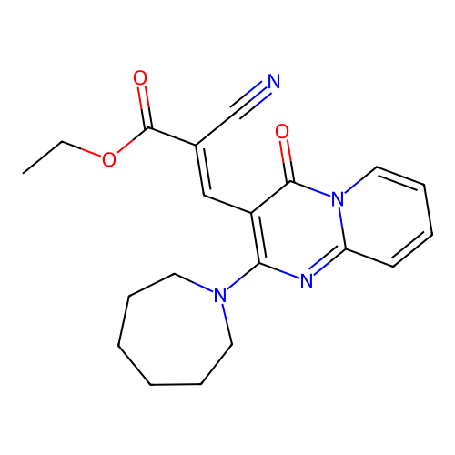 (E)-ethyl 3-(2-(azepan-1-yl)-4-oxo-4H-pyrido[1,2-a]pyrimidin-3-yl)-2-cyanoacrylate structure