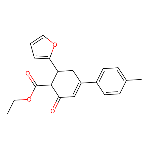 Ethyl 6-(furan-2-yl)-4-(4-methylphenyl)-2-oxocyclohex-3-ene-1-carboxylate structure
