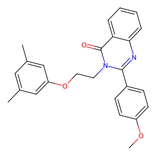 3-(2-(3,5-dimethylphenoxy)ethyl)-2-(4-methoxyphenyl)quinazolin-4(3H)-one structure