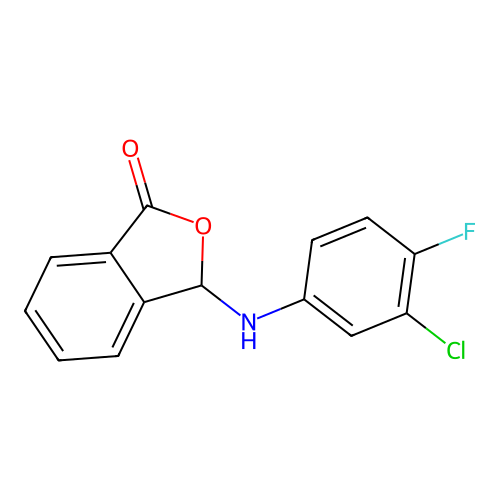 3-((3-chloro-4-fluorophenyl)amino)isobenzofuran-1(3H)-one structure