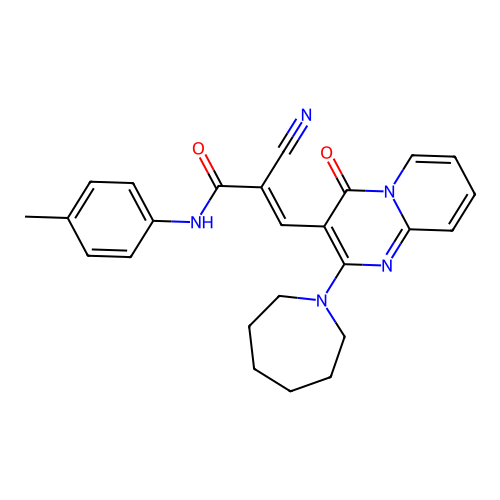 (2E)-3-[2-(azepan-1-yl)-4-oxo-4H-pyrido[1,2-a]pyrimidin-3-yl]-2-cyano-N-(4-methylphenyl)prop-2-enamide structure