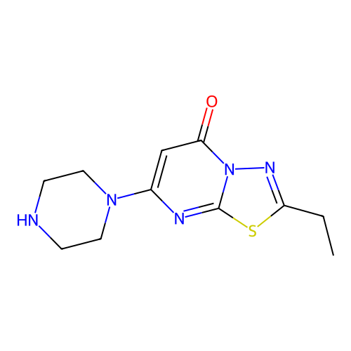 2-Ethyl-7-Piperazin-1-Yl-5h-[1,3,4]thiadiazolo[3,2-A]pyrimidin-5-One structure
