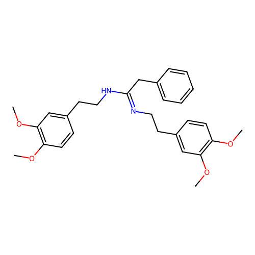 N,N'-bis[2-(3,4-dimethoxyphenyl)ethyl]-2-phenylethanimidamide structure