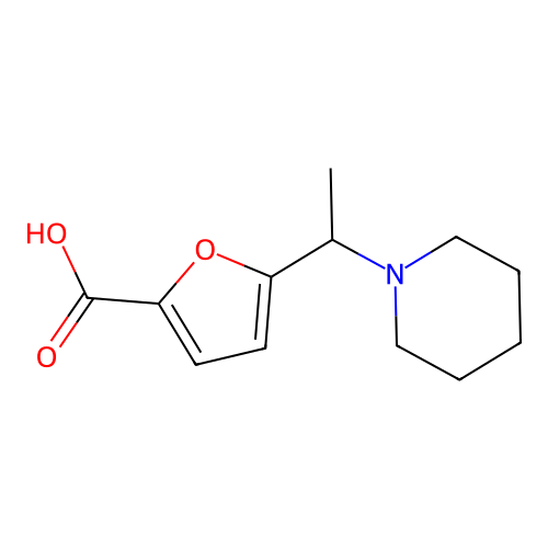 5-[1-(Piperidin-1-yl)ethyl]furan-2-carboxylic acid structure