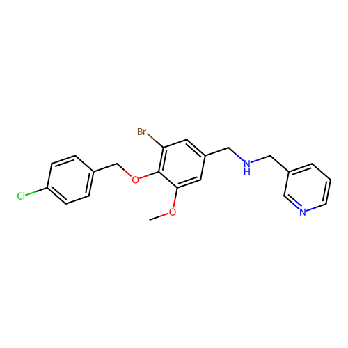 N-{3-bromo-4-[(4-chlorobenzyl)oxy]-5-methoxybenzyl}-N-(3-pyridinylmethyl)amine structure