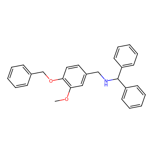 N-[(3-methoxy-4-phenylmethoxyphenyl)methyl]-1,1-diphenylmethanamine structure